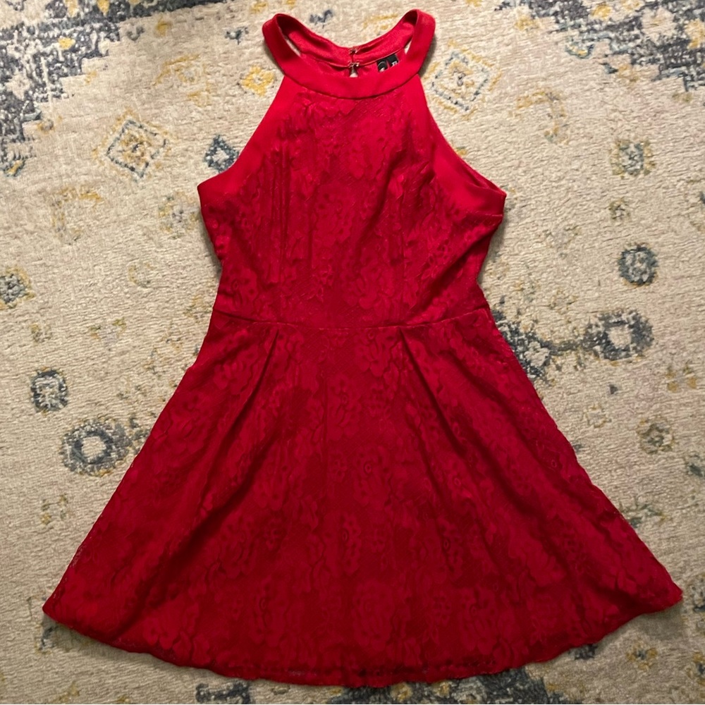 A line red dress